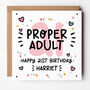 Pink Proper Adult 21st Birthday Card, thumbnail 1 of 4