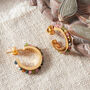 Mulitcoloured Tourmaline Beaded Gold Vermeil Hoop Studs, thumbnail 5 of 7