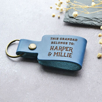 Personalised Father's Day Leather Keyring Gift, 2 of 7