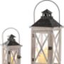 Two Vintage Distressed Wood Decorative Candle Lantern, thumbnail 2 of 7
