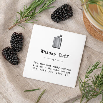 Set Of Two Ceramic Whisky Coasters In Gift Box, 4 of 11