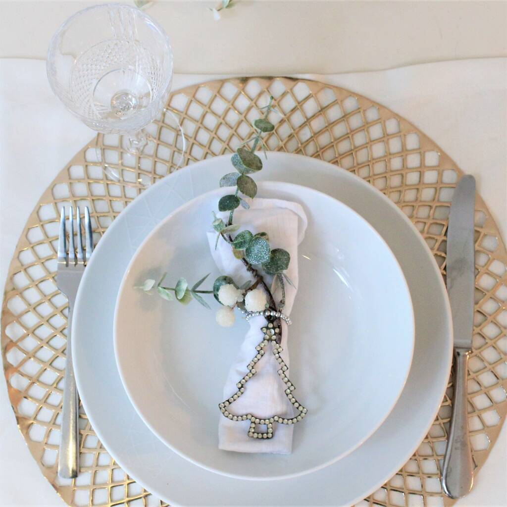 Set Of Four Metallic Gold Faux Leather Placemats By Ella James