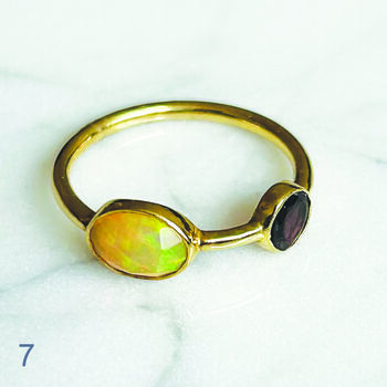 Tara Two Stone Gold Ring, 7 of 9