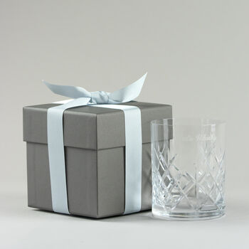 Boxed Engraved Crystal Cut Whisky Tumbler, 6 of 9