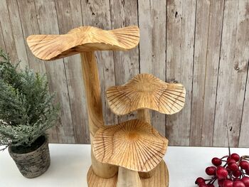 Large Hand Carved Wooden Bali Mushroom Set, 4 of 11