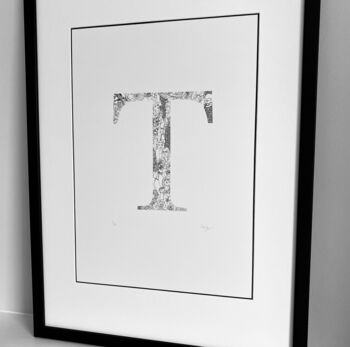 'Letter T' Linear Illustration Print, 4 of 7