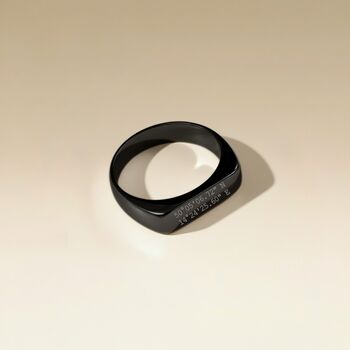 Black Personalised Signet Ring, 2 of 6