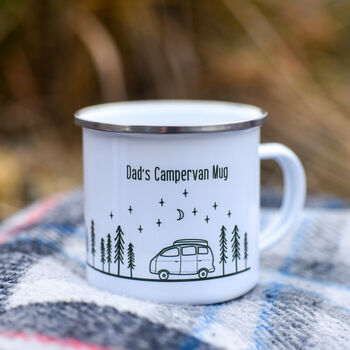Personalised Campervan Outside Gift Enamel Mug, 2 of 7