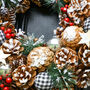 Gingham Glory Christmas Bauble Wreath, thumbnail 7 of 9