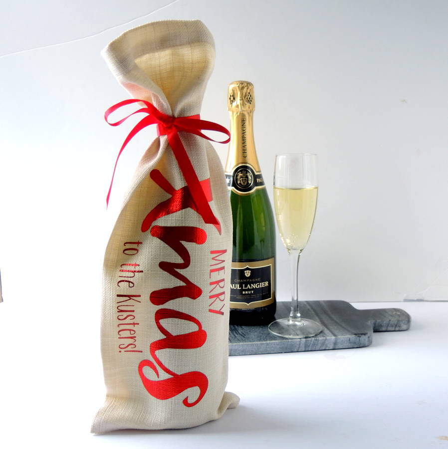 Personalised Christmas Bottle Bag, 1 of 2