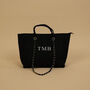 Personalised Monogram Canvas Tote Bag In Black, thumbnail 3 of 4