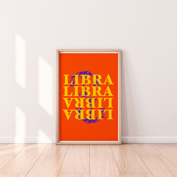 Libra Typography Zodiac Print, 4 of 6