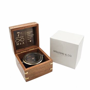 Personalised 1st To 10th Anniversary Heritage Gimbal Compass, 6 of 12