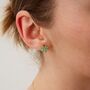 Four Leaves Clover Sterling Silver Stud Earring Green, thumbnail 6 of 8