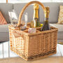 Personalised Wicker Bottle Carrier With Heart Shaped Tag, thumbnail 2 of 9