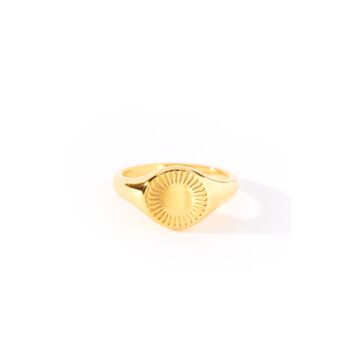 Sterling Silver Gold Plated Signet Sun Ring, 4 of 6