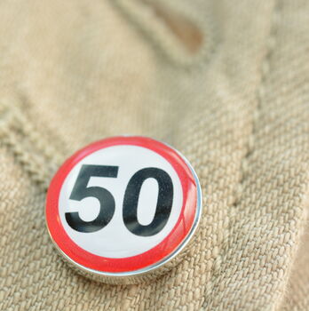 50 Speed Sign Lapel Pin Badge, 4 of 4