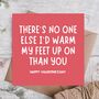 Warm Feet Funny Valentine’s Day Card, thumbnail 1 of 3