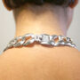 Solid Sterling Silver Chunky Square Necklace, thumbnail 2 of 4
