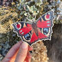 Peacock Butterfly Wooden Christmas Tree Decoration, thumbnail 4 of 5