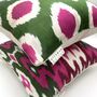 Square Ikat Silk Cushion Watermelon Spot, thumbnail 6 of 7