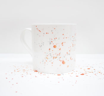 Orange Paint Splatter Bone China Mug, 3 of 11