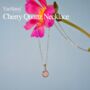 Cherry Quartz Circle Sterling Silver 925 Pendant Necklace, thumbnail 1 of 8
