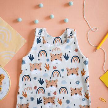 Leopard Head Unisex Baby Romper, 2 of 8