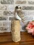 Hand Carved Wooden Owl Figurine Woodland Home Decor Ornament Figurine Gift, thumbnail 1 of 8