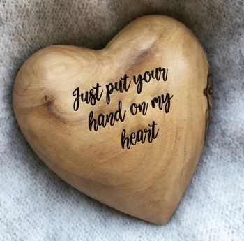 Personalised Olive Wood Valentine Anniversary Heart, 5 of 11