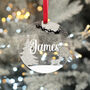 Personalised Name Glitter Acrylic Christmas Tree Decoration Bauble, thumbnail 1 of 9
