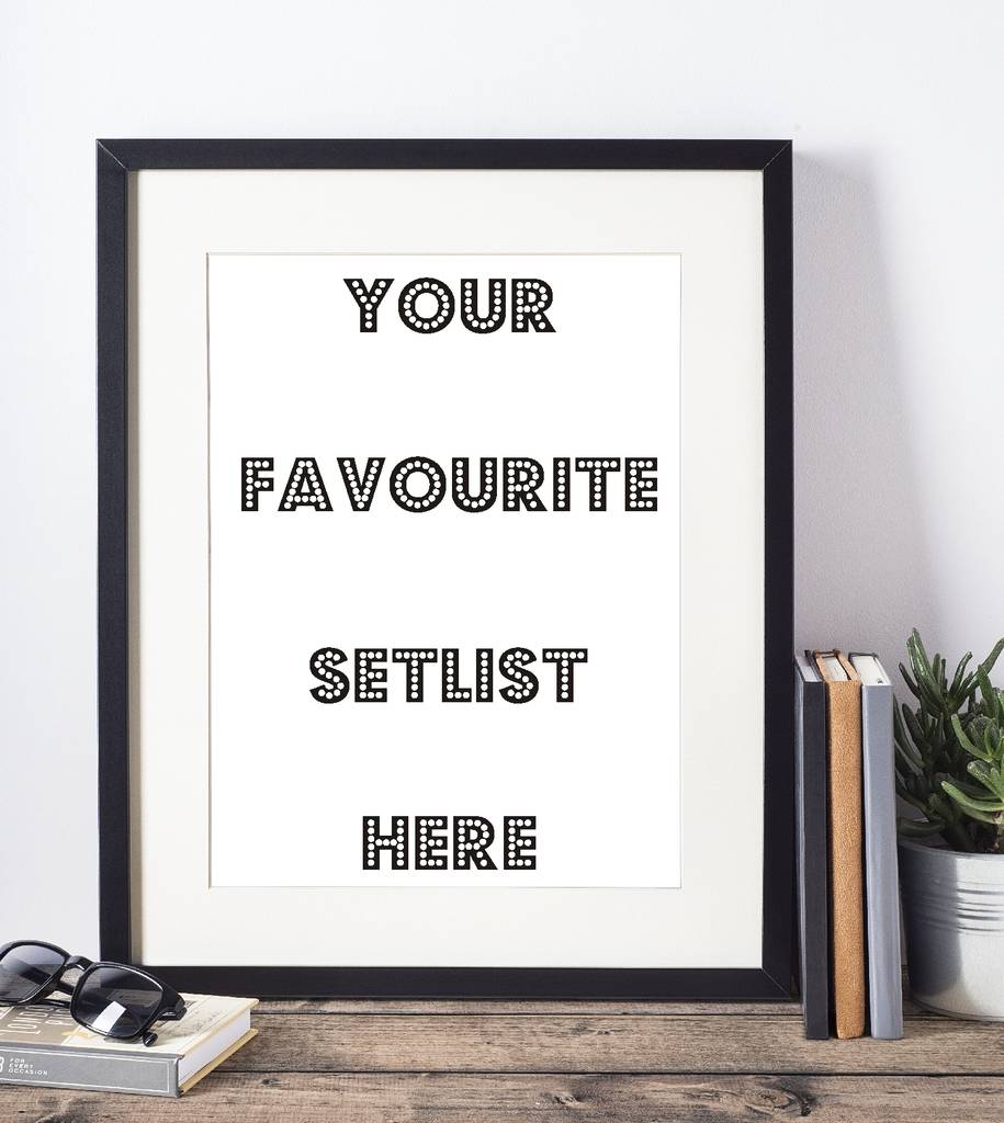 Favourite Artist Setlist Framed Print By Rael & Pappie