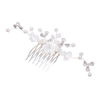 Crystal And Pearl Wedding Hair Comb 'Meadow', 2 of 2