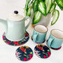 Bullfinch Pot Stand And Floral Coasters Set, thumbnail 2 of 7