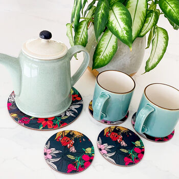 Bullfinch Pot Stand And Floral Coasters Set, 2 of 7