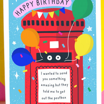 Happy Birthday Postbox Funny Card, 2 of 5
