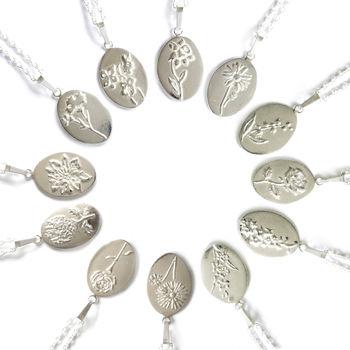 Sterling Silver Birth Flower Necklace, 6 of 11