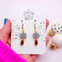 Silver Glitter And Gold Drop Party Earrings, thumbnail 2 of 6