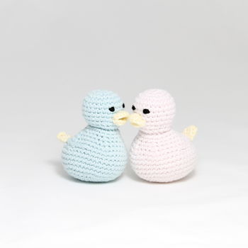 Hand Crochet Baby Duck Rattle, 3 of 5