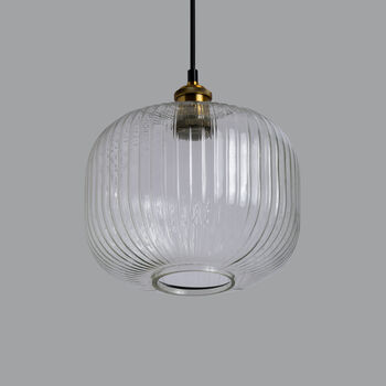 Reeded Glass Pendant Light A, 2 of 4