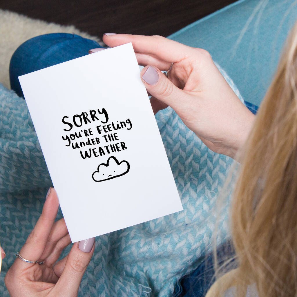 Sorry You’re Feeling Under The Weather Greeting Card, 1 of 2