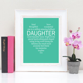 Personalised Daughter Heart Print, 3 of 4