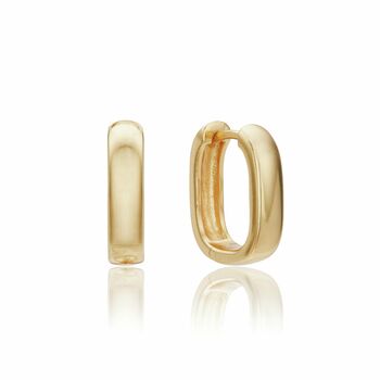 Gold Or Silver Thick Squared Hoop Earrings, 3 of 10