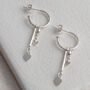 Sterling Silver Double Heart And Bar Studs, thumbnail 4 of 5