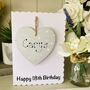 Personalised 18th Birthday Card Silver Heart And Gift, thumbnail 3 of 4