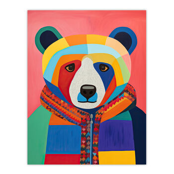 Bright Bold Bear Fun Multicoloured Wall Art Print, 6 of 6