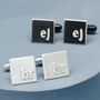 Sterling Silver Personalised Monogram Cufflinks, thumbnail 7 of 12