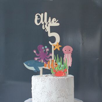 Personalised Cake Topper, Sea Creatures, 9 of 9