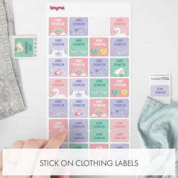 Personalised Whimsical Design Kids Name Labels Pack 144 Labels, 3 of 4