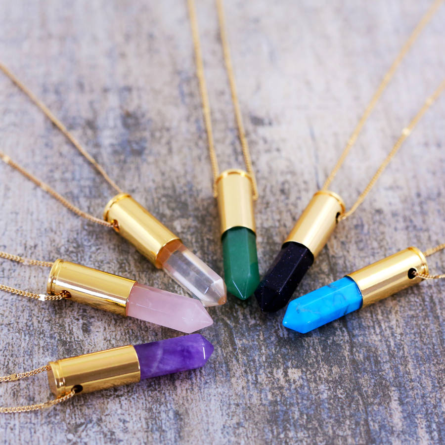 Crystal bullet necklace